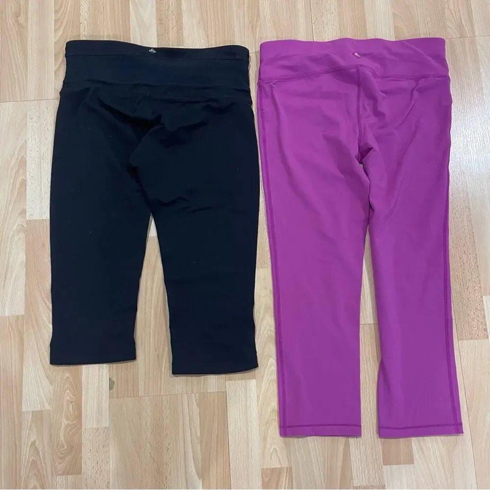 Prana Cropped Leggings bundle of 2 Black and Fuchsia Women’s size S - Picture 4 of 4